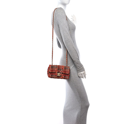Chanel Tweed Quilted Mini Rectangular Flap Orange Multicolor 2 of 11