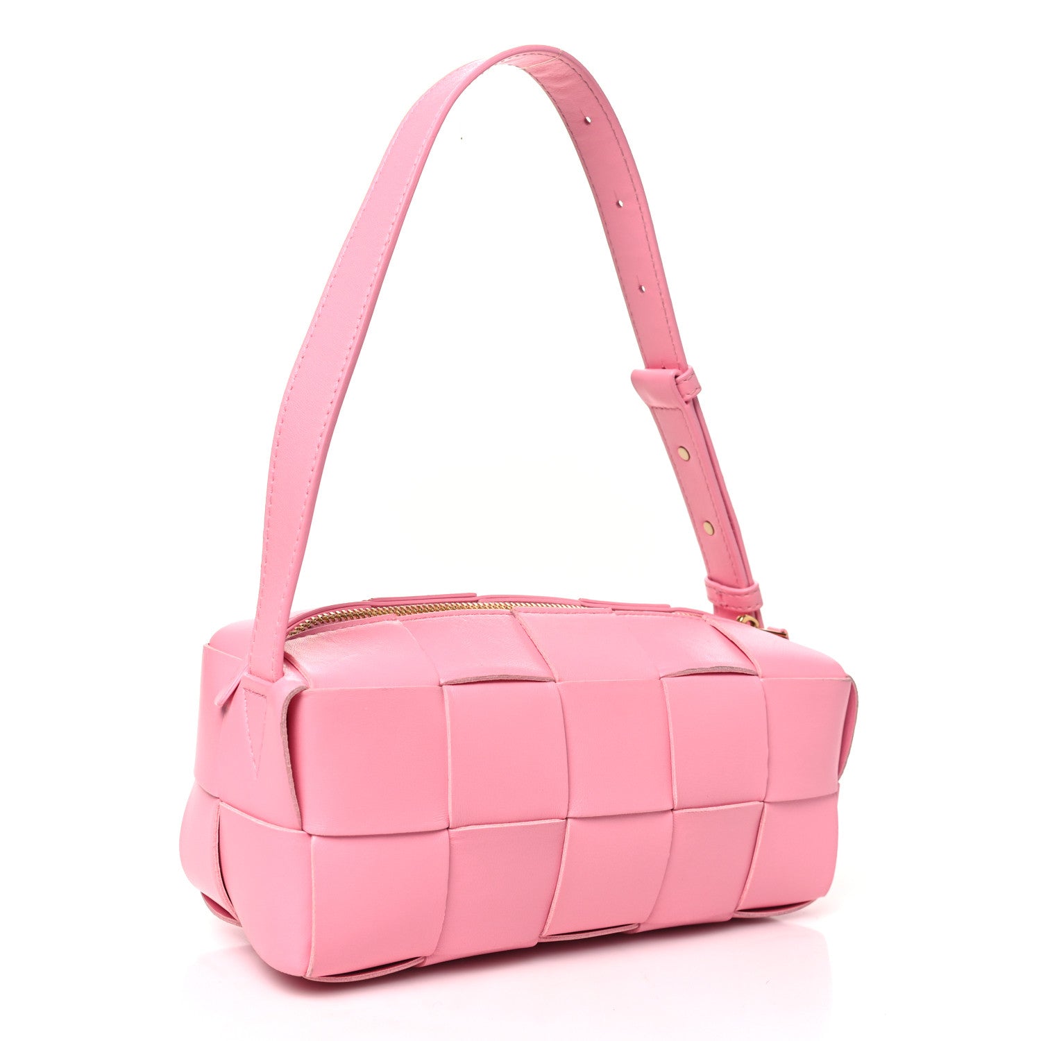 Bottega Veneta Lambskin Maxi Intrecciato Small Brick Cassette Bag Pink Ribbon 3 of 11