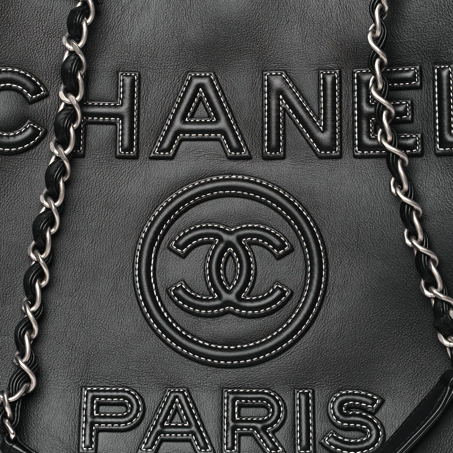 Chanel Calfskin Medium Deauville Tote Black 9 of 11