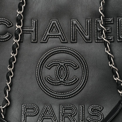 Chanel Calfskin Medium Deauville Tote Black 9 of 11