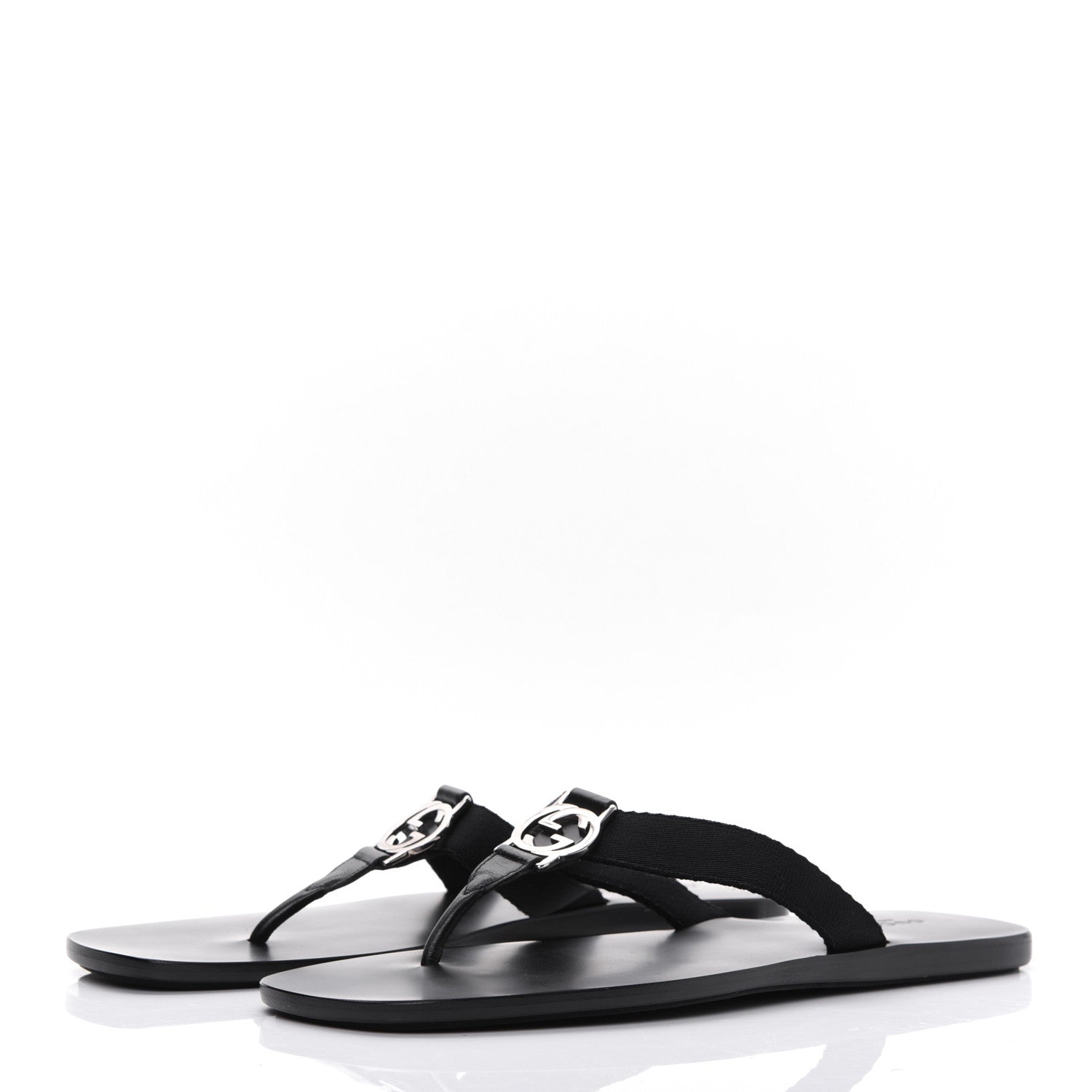 Gucci Patent Calfskin Cardinal Thong Sandals 9.5 Black 3 of 8