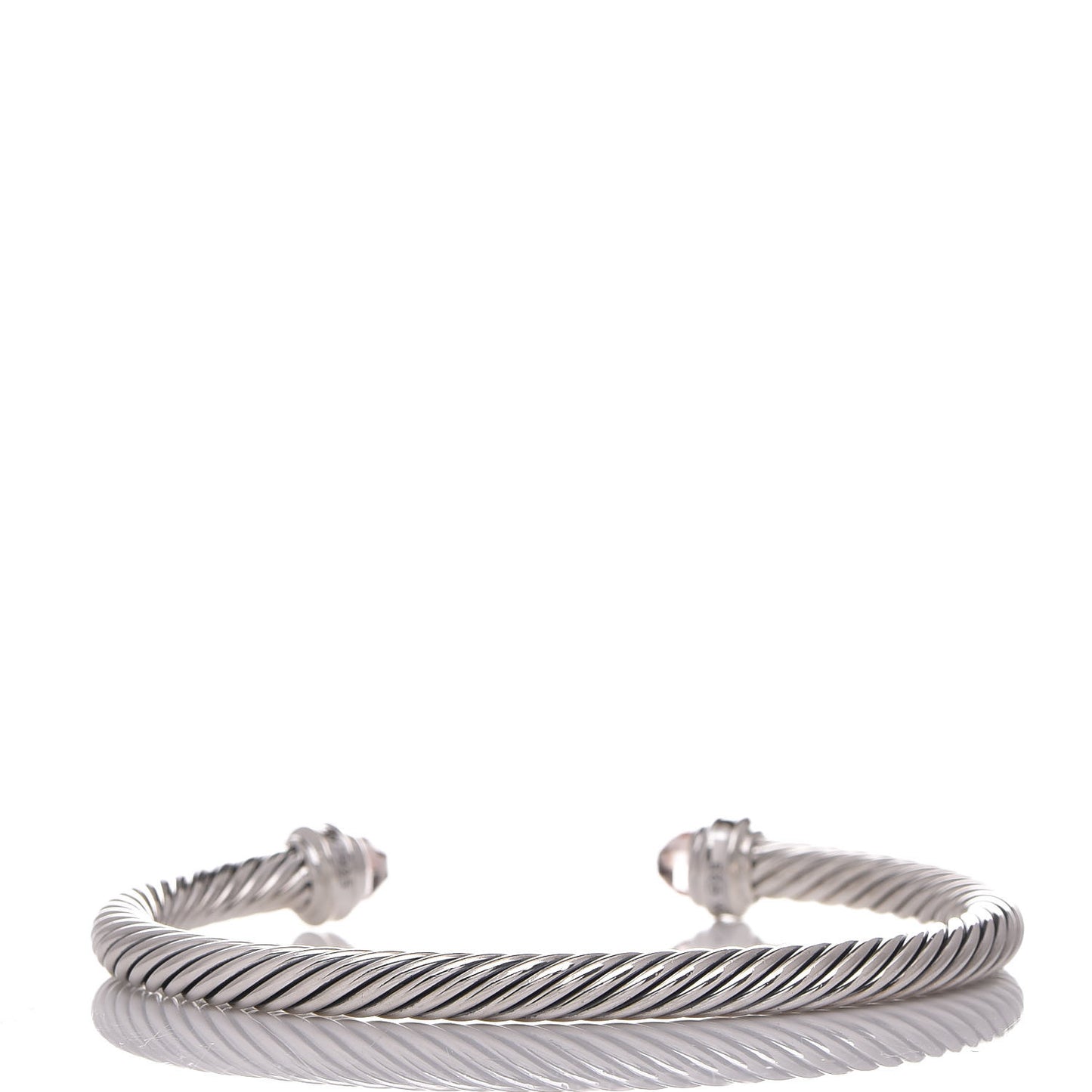 Sterling Silver Diamond Morganite 5mm Cable Classics Bracelet