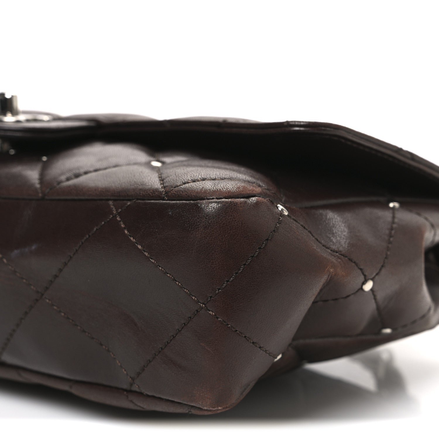 Chanel Lambskin Studded Medium Flap Brown 10 of 12