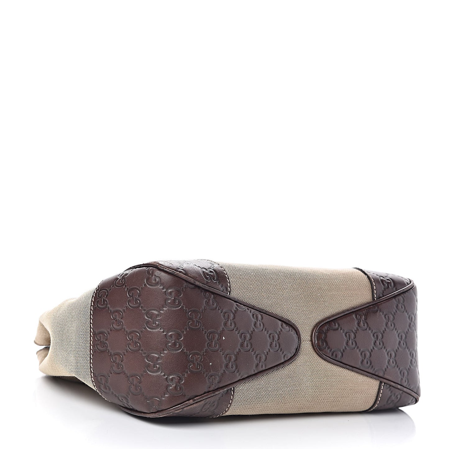Canvas Guccissima Wooden Handle Shoulder Bag Brown