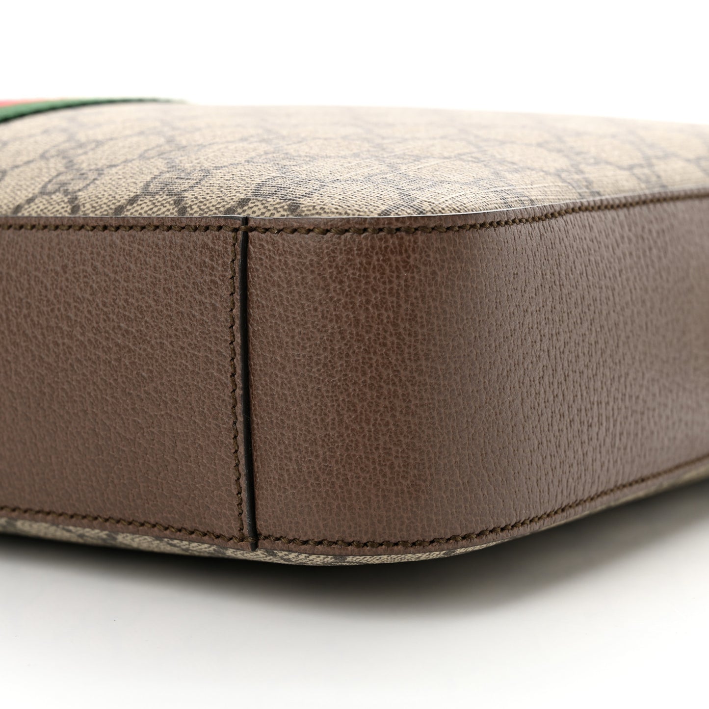 GG Supreme Monogram Textured Calfskin Web Medium Ophidia Briefcase Beige Ebony New Acero