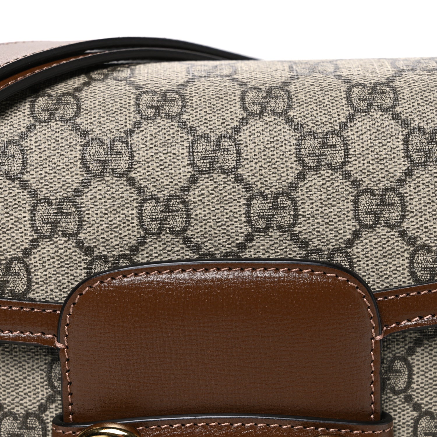 Gucci GG Supreme Monogram Horsebit 1955 Shoulder Bag Beige Brown Sugar 8 of 10