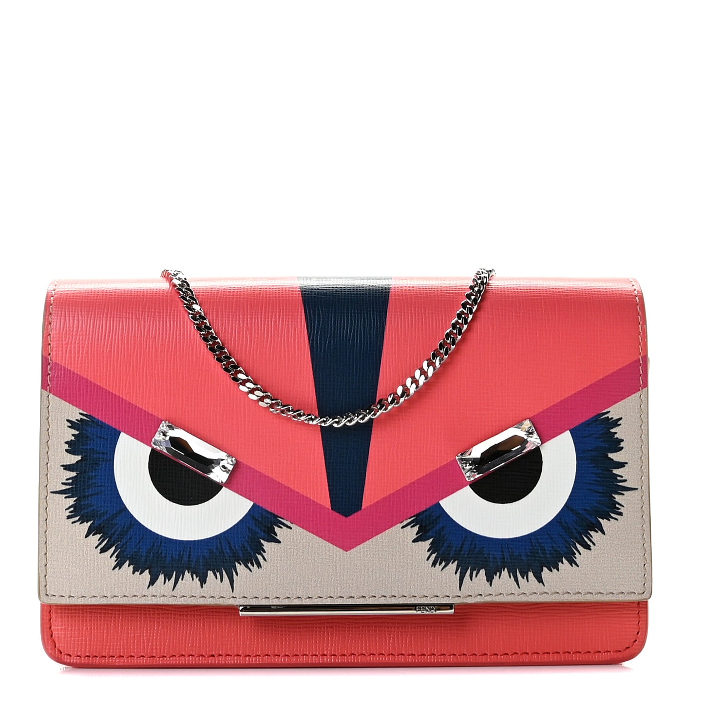 Vitello Elite Crystal Eye Monster Tube Wallet On Chain Bellini Multicolor