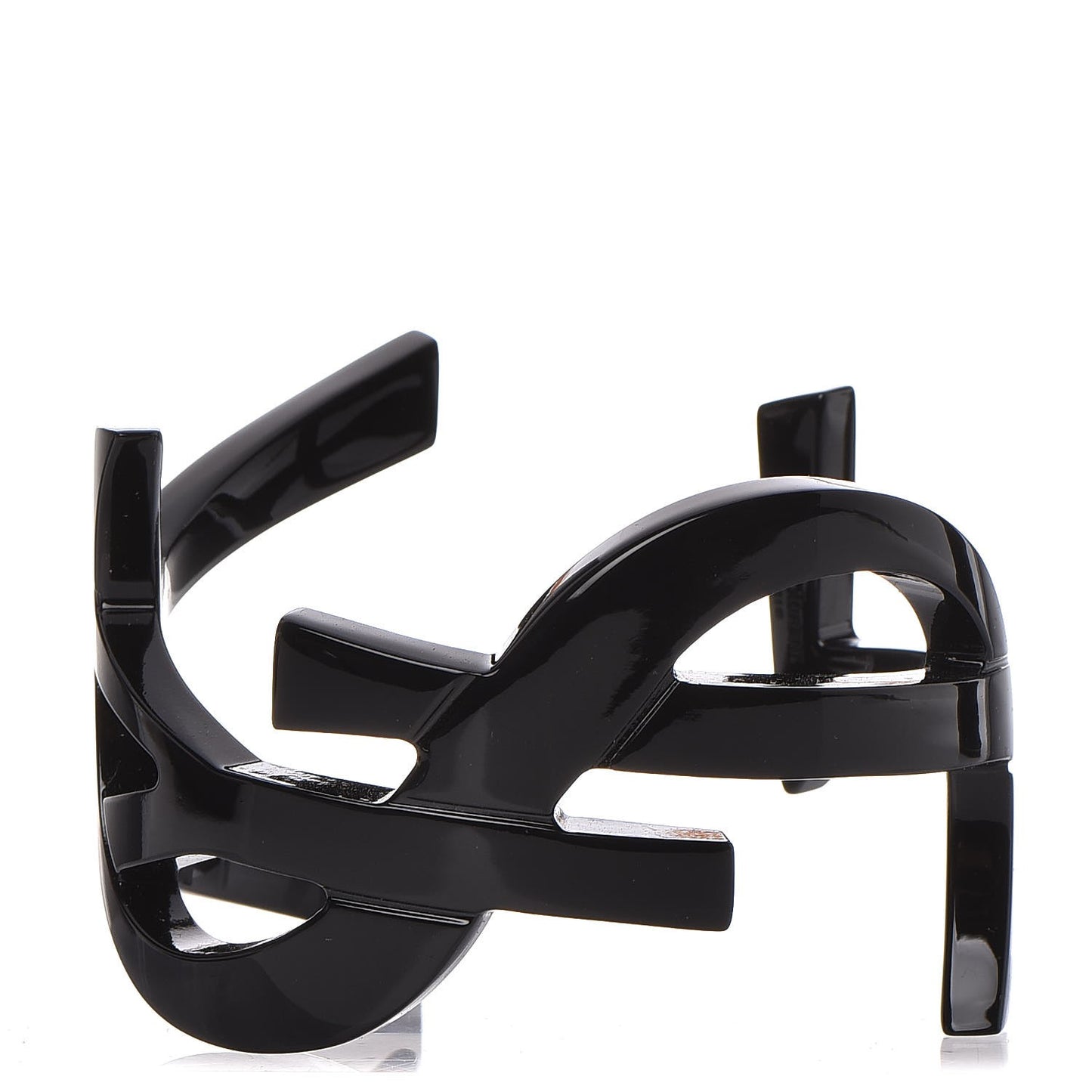 Brass Monogram Medium Cuff Bracelet Black