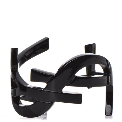 Saint Laurent Brass Monogram Medium Cuff Bracelet Black 1 of 5