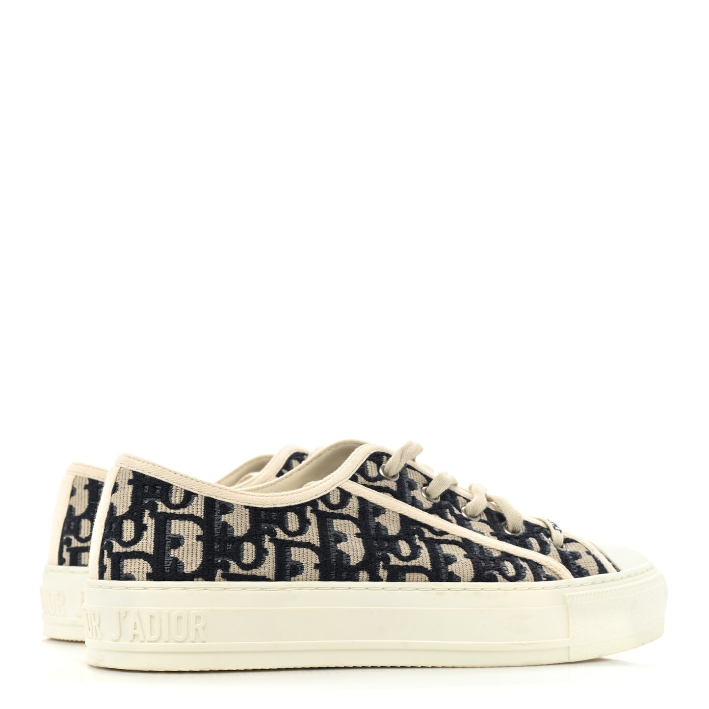 Canvas Oblique Walk'N'Dior Low Top Sneakers 38.5 Deep Blue