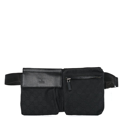 Gucci GG Monogram Double Pocket Belt Bag Black 1 of 14