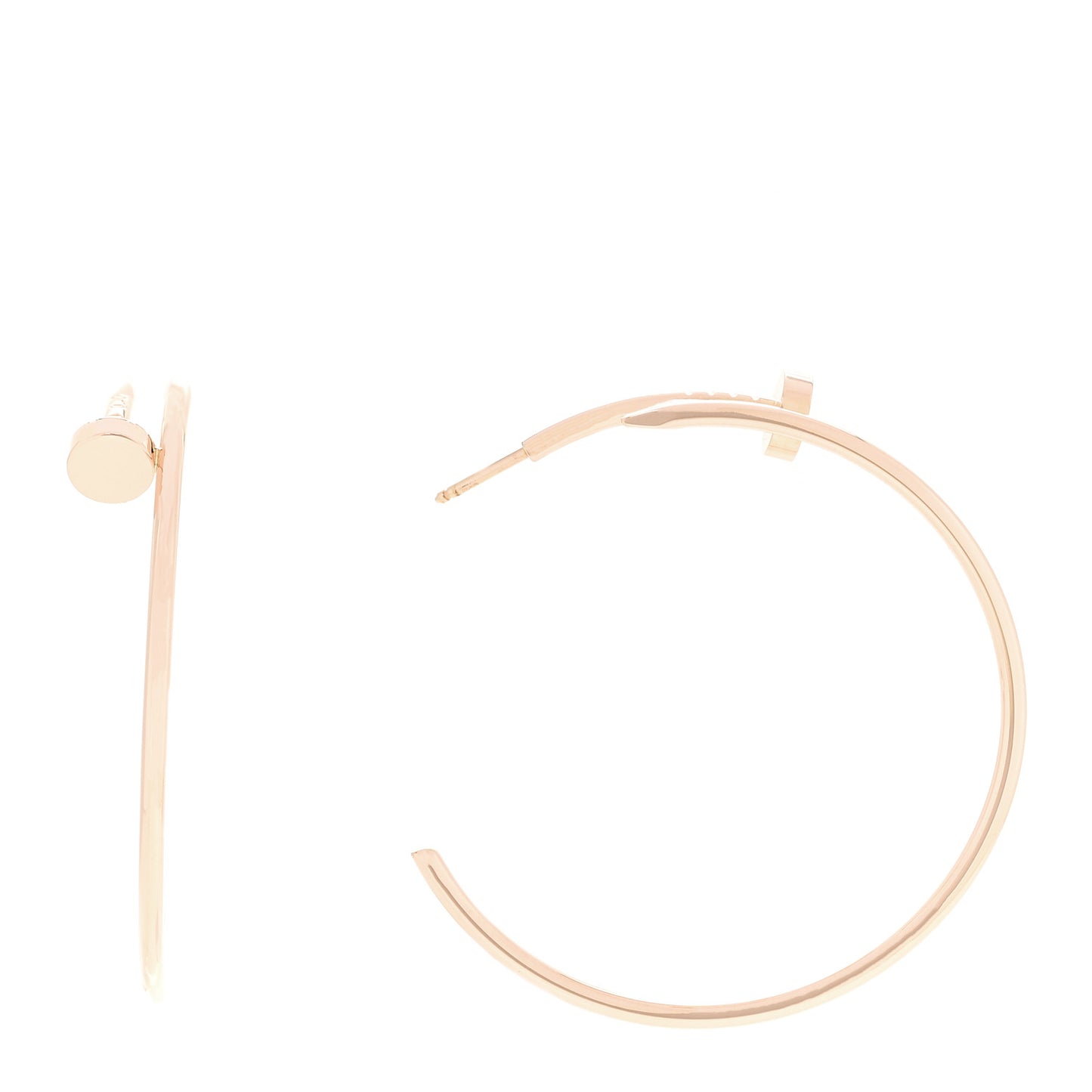 18K Pink Gold Large Juste Un Clou Hoop Earrings