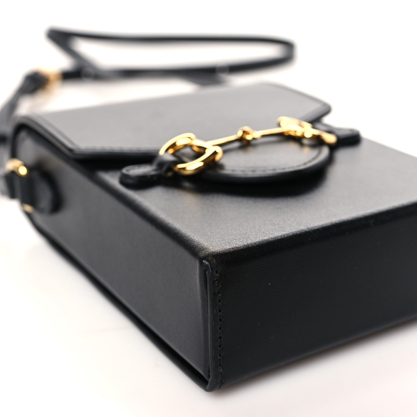 Boarded Plutone Calfskin Mini Horsebit 1955 Crossbody Bag Black
