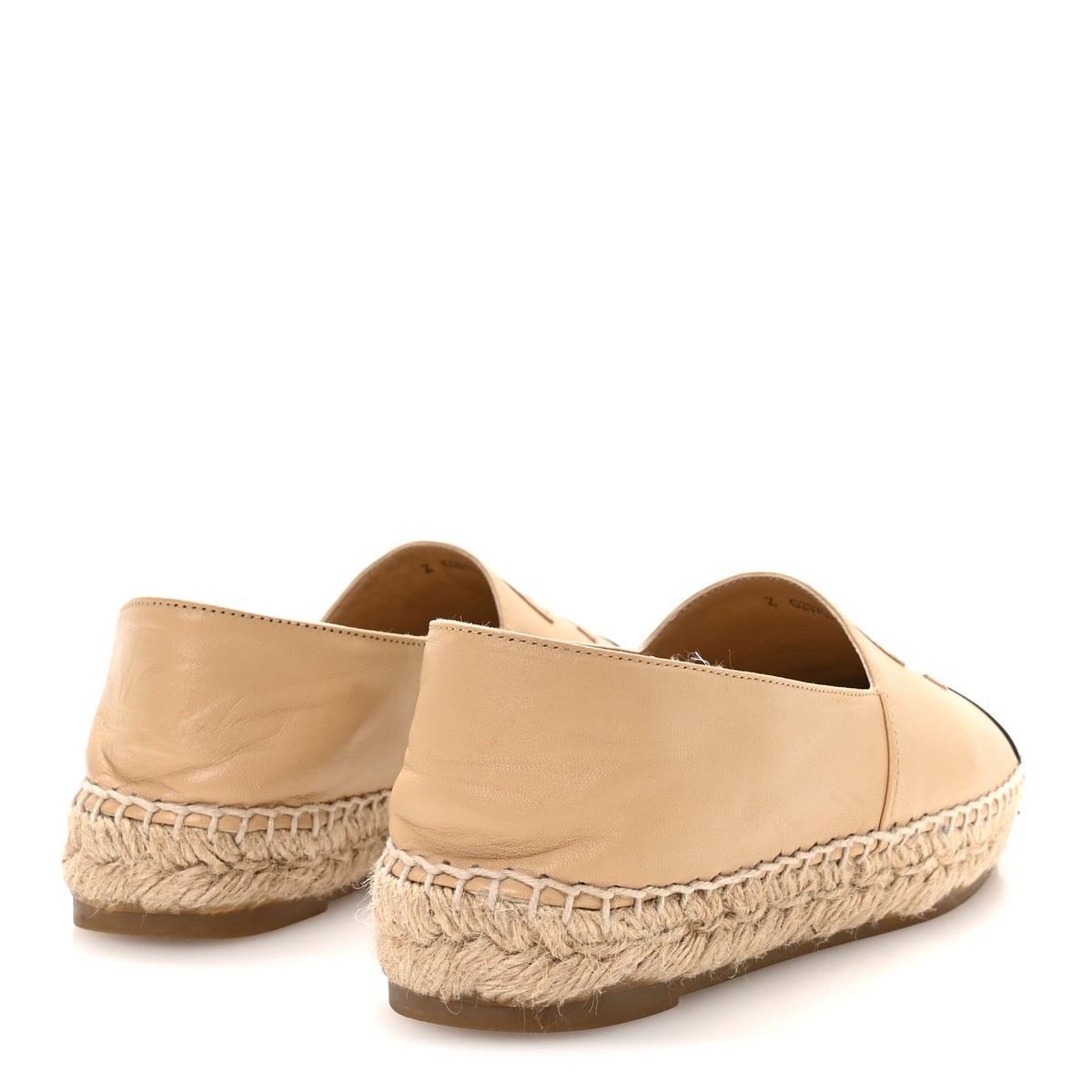 Chanel Lambskin CC Espadrilles 36 Beige Black 5 of 10