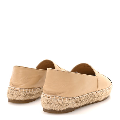Chanel Lambskin CC Espadrilles 36 Beige Black 5 of 10