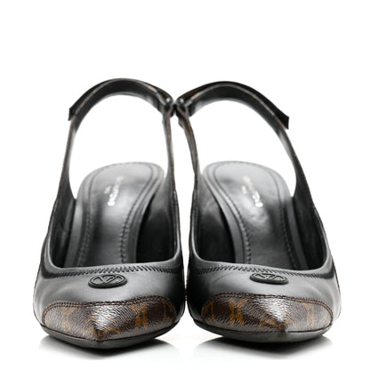 Louis Vuitton Patent Monogram Archlight Slingback Pumps 38 Black 2 of 10