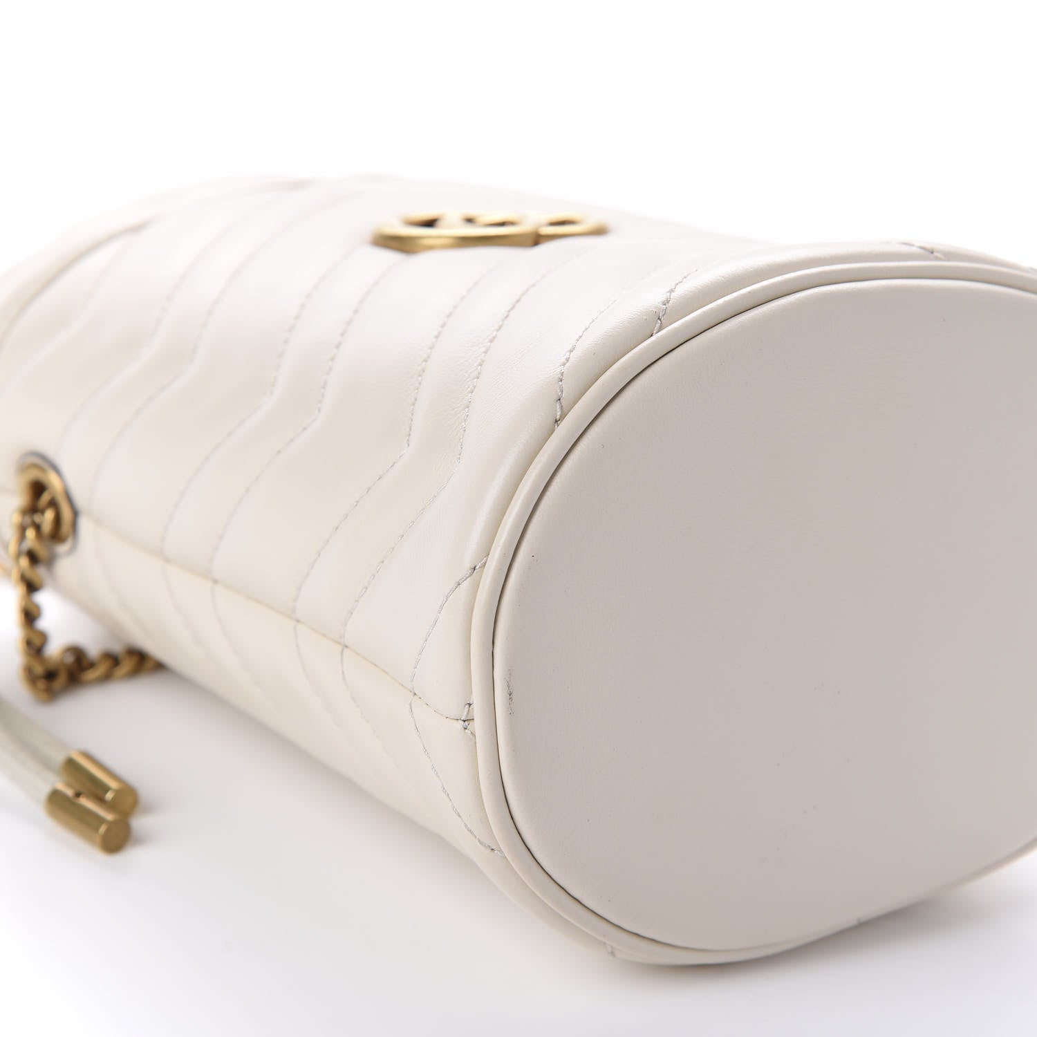 Gucci Calfskin Matelasse Mini GG Marmont 2.0 Bucket Bag White 6 of 11
