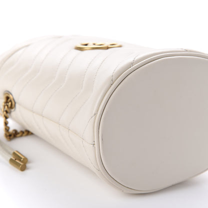Gucci Calfskin Matelasse Mini GG Marmont 2.0 Bucket Bag White 6 of 11