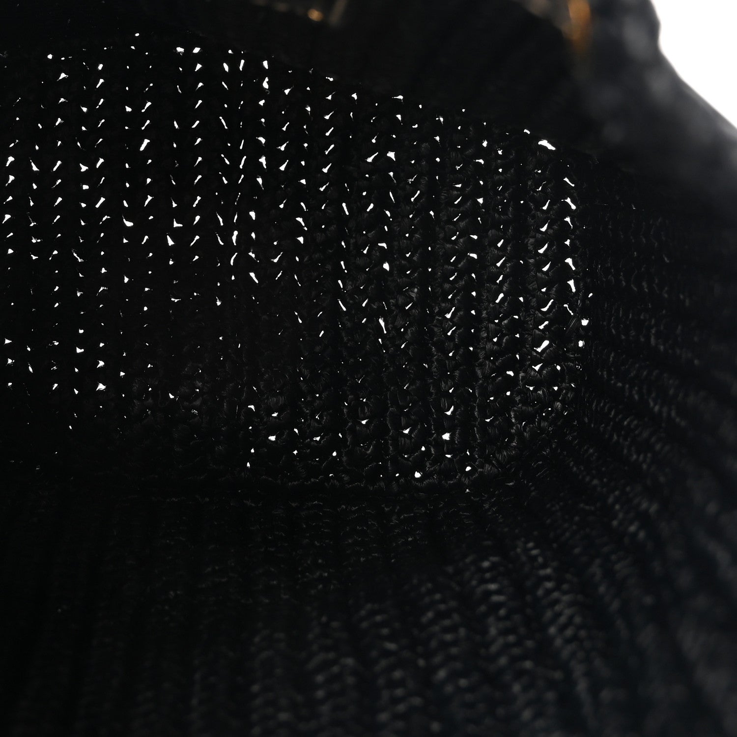 Prada Yarn Raffia Effect Crochet Mini Bucket Bag Black 5 of 9