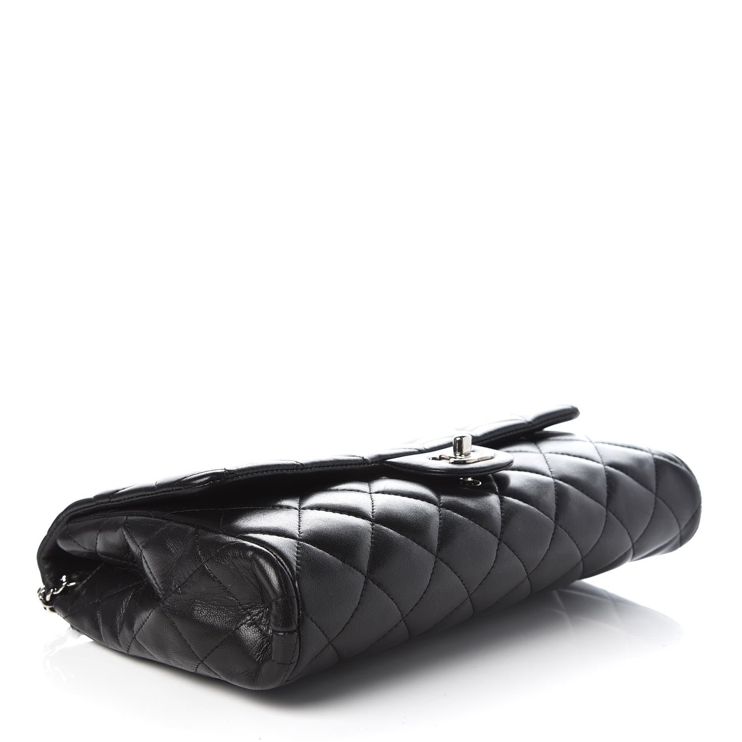 Chanel Lambskin Quilted Clutch With Chain Flap Black 4 of 8