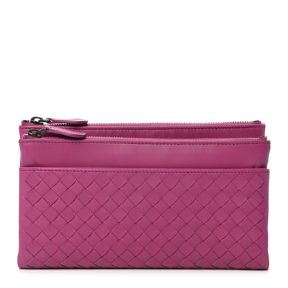 Bottega Veneta Nappa Intrecciato Double Zip Clutch Wallet Ametista 1 of 12
