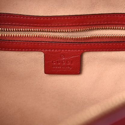 Gucci Suede Calfskin Web Small Ophidia Top Handle Shoulder Bag New Blue Romantic Cherry 5 of 9