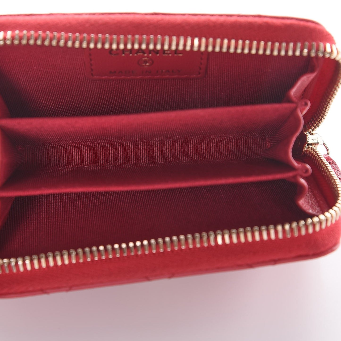 Lambskin Quilted Zip Around Coin Purse Wallet Dark Pink