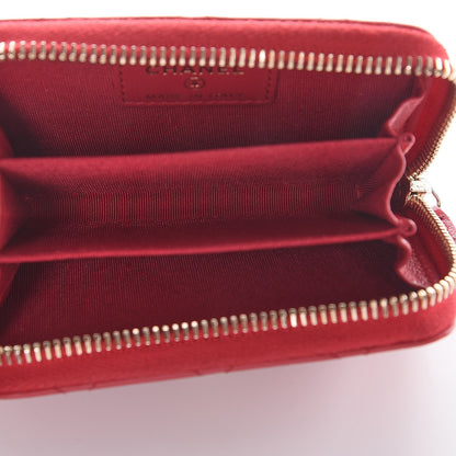Chanel Lambskin Quilted Zip Around Coin Purse Wallet Dark Pink 5 of 7