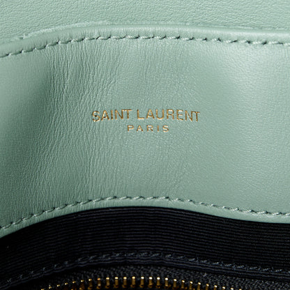 Saint Laurent Suede Y Quilted Monogram Medium Loulou Chain Satchel Vert Opaline 7 of 16