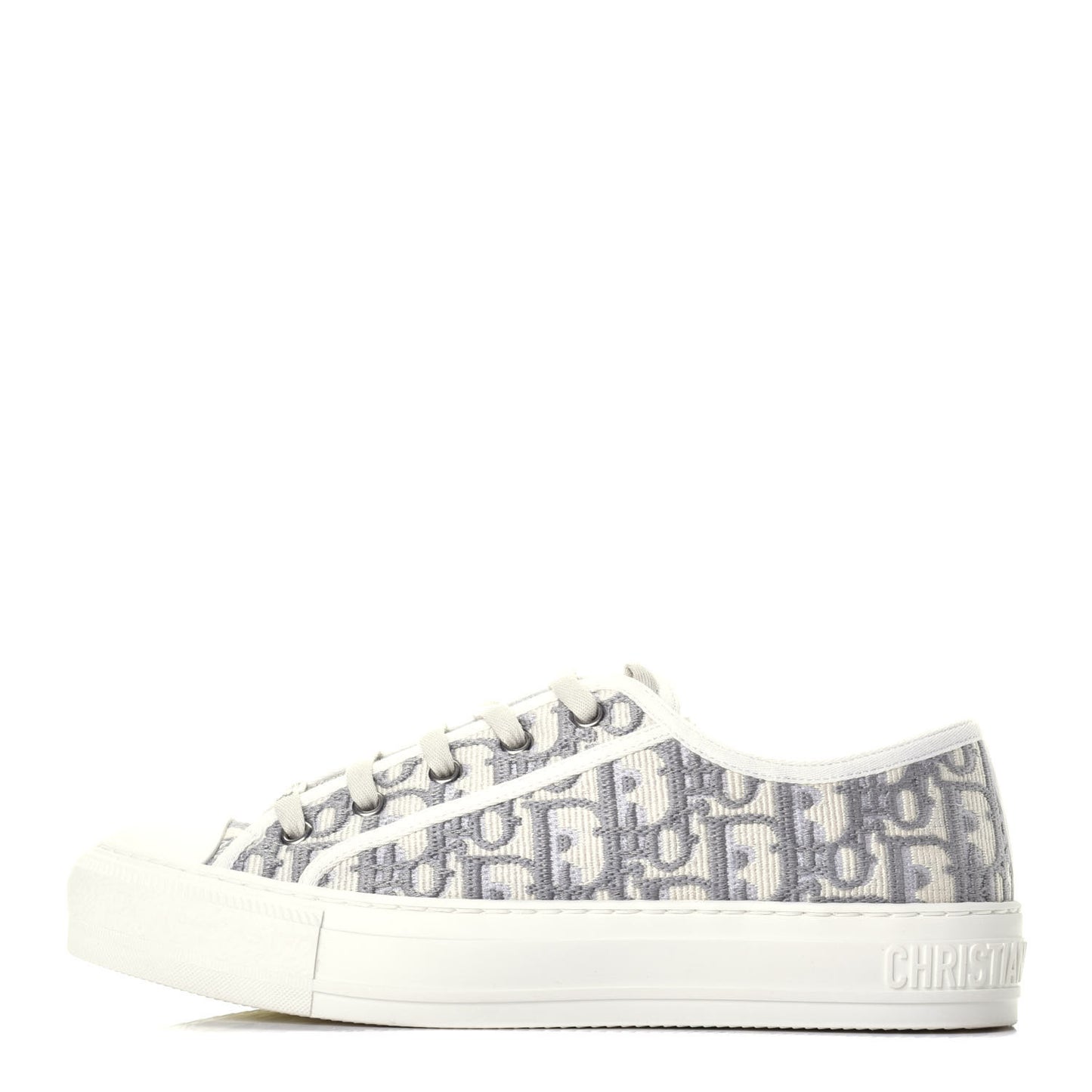 Canvas Oblique Walk'N'Dior Low Top Sneakers 38 Grey Stone