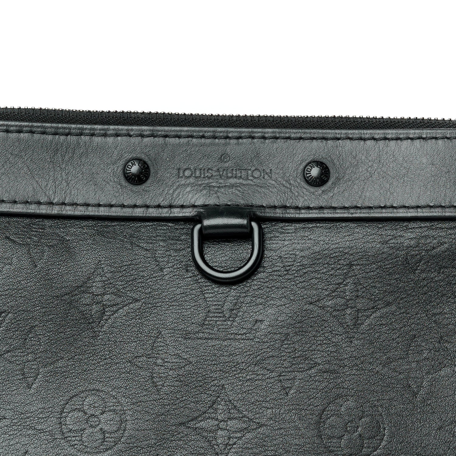 Louis Vuitton Calfskin Monogram Shadow Discovery Pochette Black 8 of 9