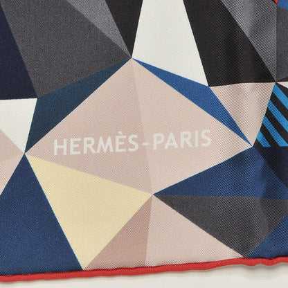 Hermes Silk Les Faceties De Pegase Scarf 90 Noir Rouge Gris Perle 5 of 6