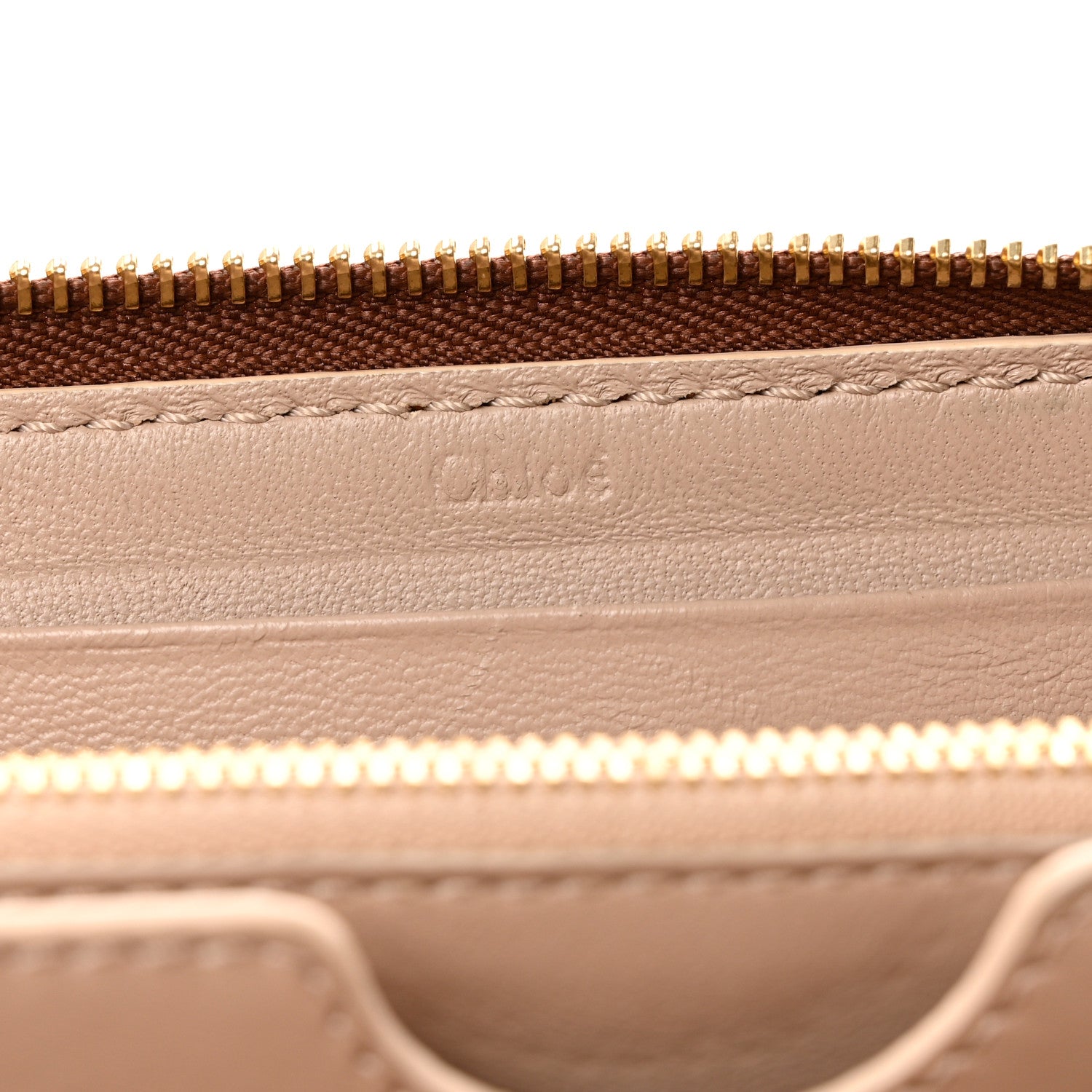 Chloe Grained Calfskin Marcie Long Zip Around Wallet Tan 6 of 7