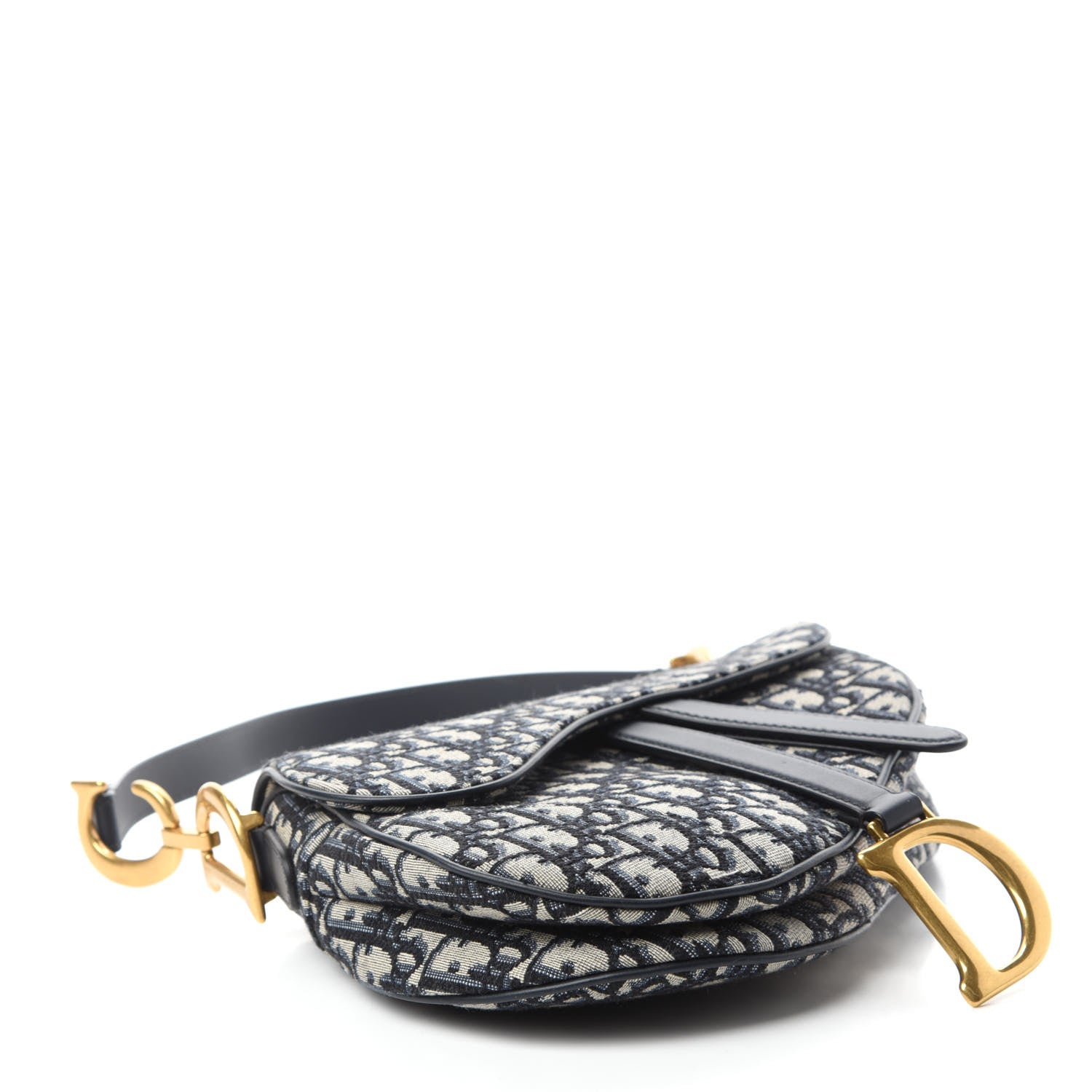 Christian Dior Oblique Saddle Bag Blue 4 of 11