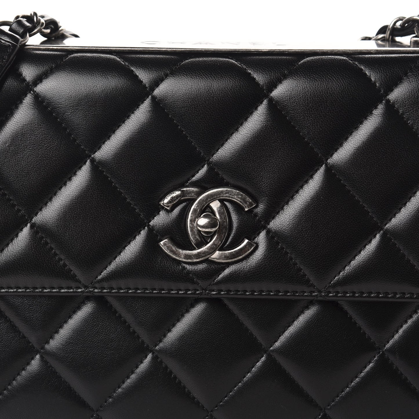 Lambskin Quilted Medium Trendy CC Flap Black