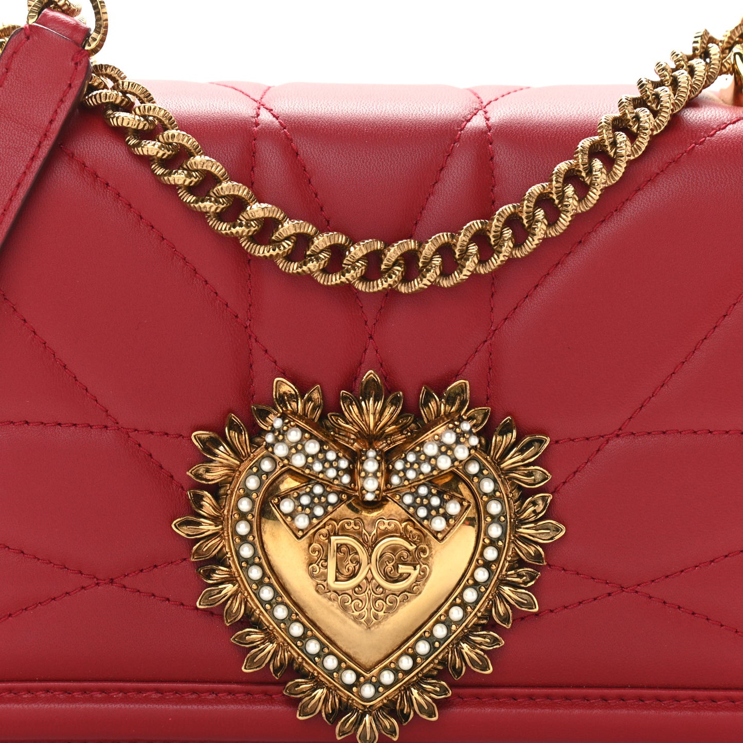 Calfskin Medium Devotion Crossbody Bag Red