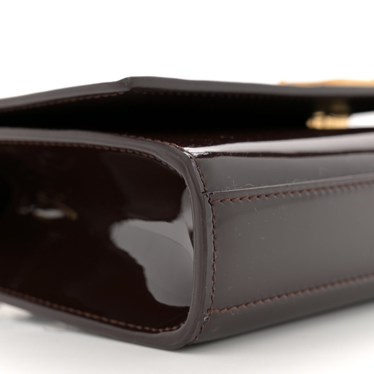 Patent Small Monogram Kate Satchel Spicy Chocolate