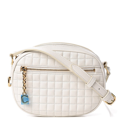 Celine Calfskin Quilted Small C Charm Bag White 1 of 10