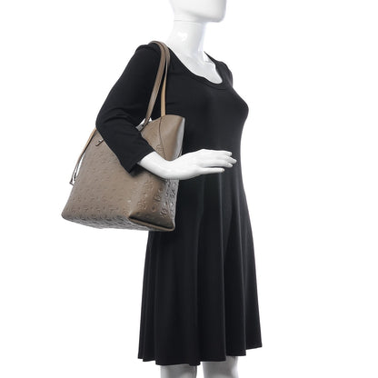 MCM Calfskin Ottomar Monogram Medium Klara Shopper Tote Urban Taupe 2 of 8