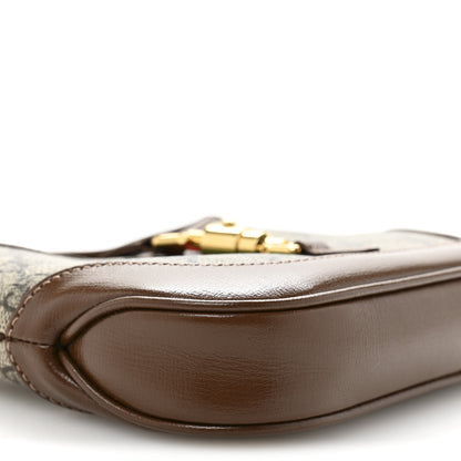 Gucci GG Supreme Monogram Azalea Calfskin Web Mini Jackie 1961 Hobo Beige Ebony Brown Sugar 9 of 12