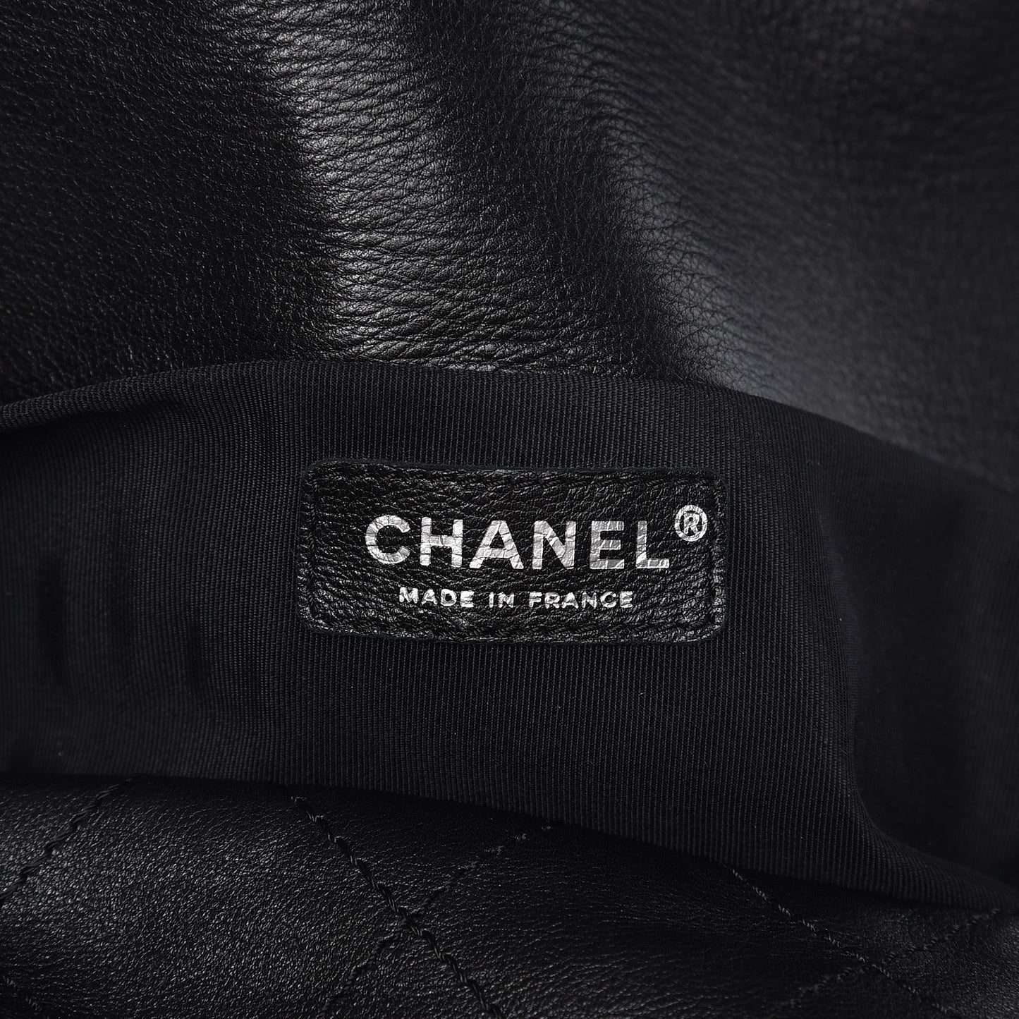 Calfskin Stitched Large Tote Black