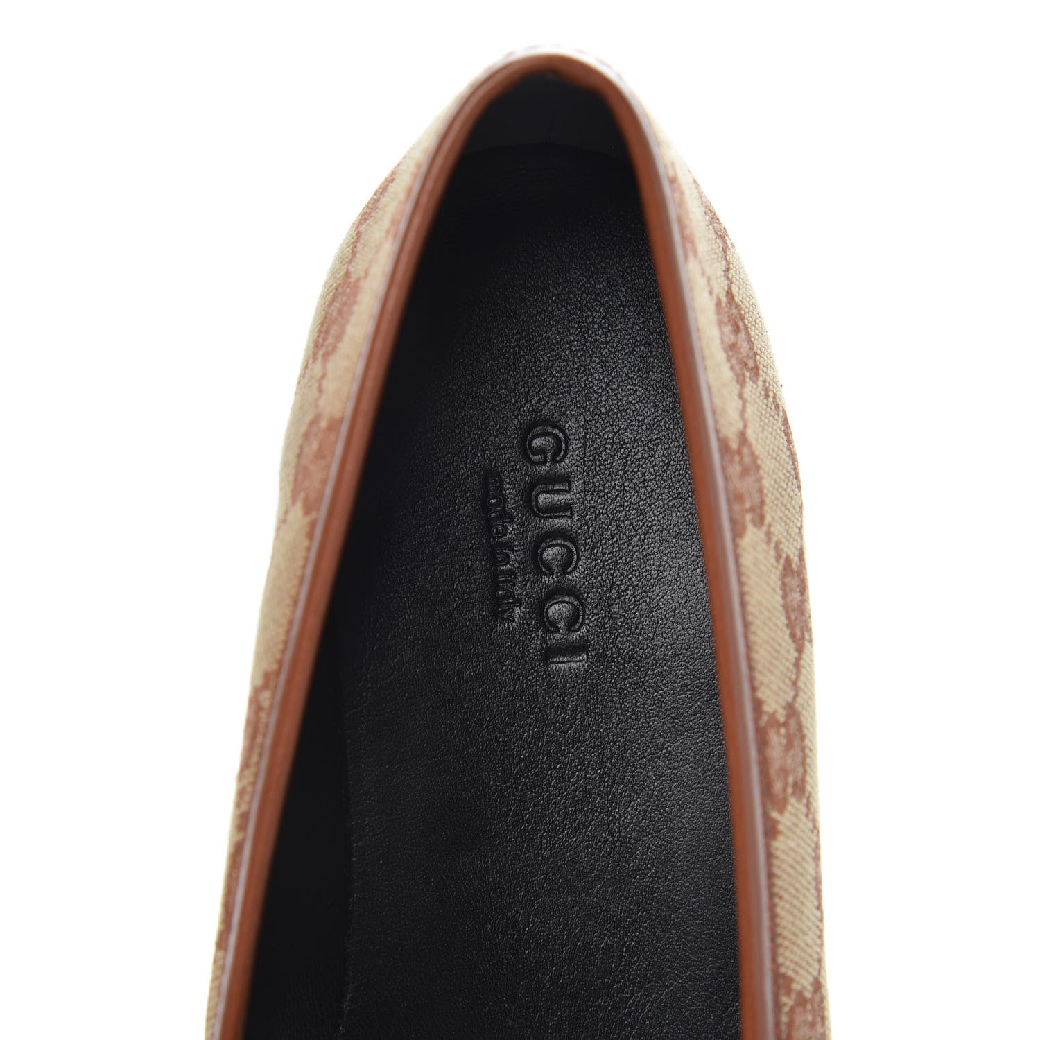 Gucci Canvas GG Monogram Horsebit Womens Jordaan Loafers 38 Beige Ruggine Rust 6 of 9