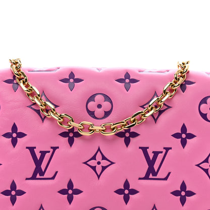 Louis Vuitton Lambskin Embossed Monogram Vuittamins Pochette Coussin Rose Violet 5 of 11