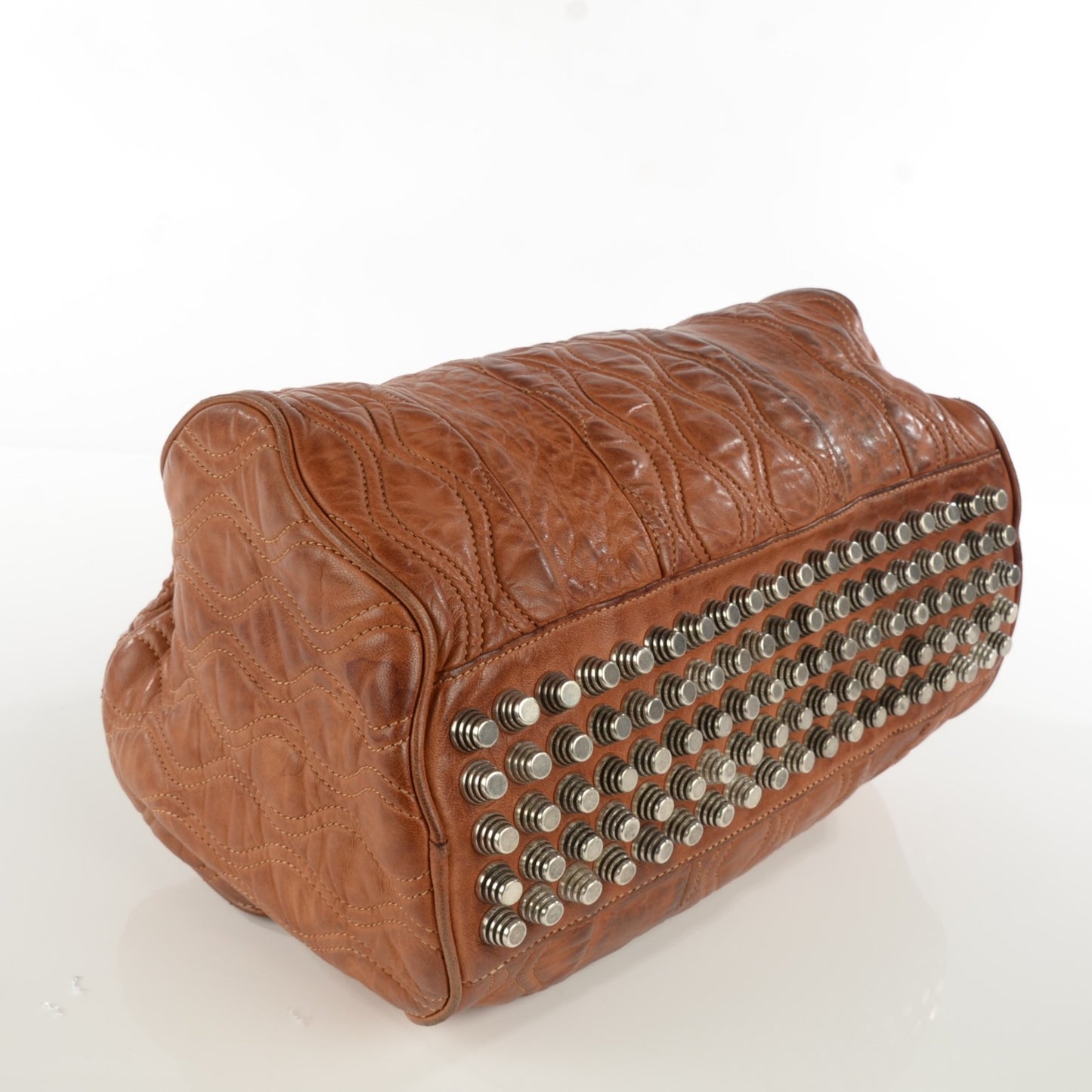 Quilted Lambskin Rocco Duffel Brown