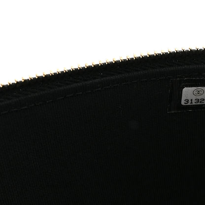 Chanel Lambskin Camellia Embossed Small Vanity Case With Chain Black 7 of 11