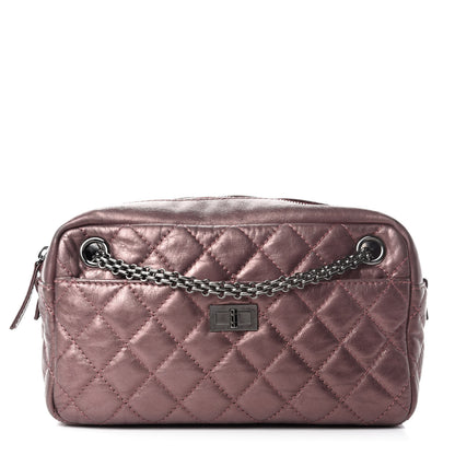 Chanel Metallic Aged Calfskin Quilted Medium Reissue Camera Case Pink 1 of 10
