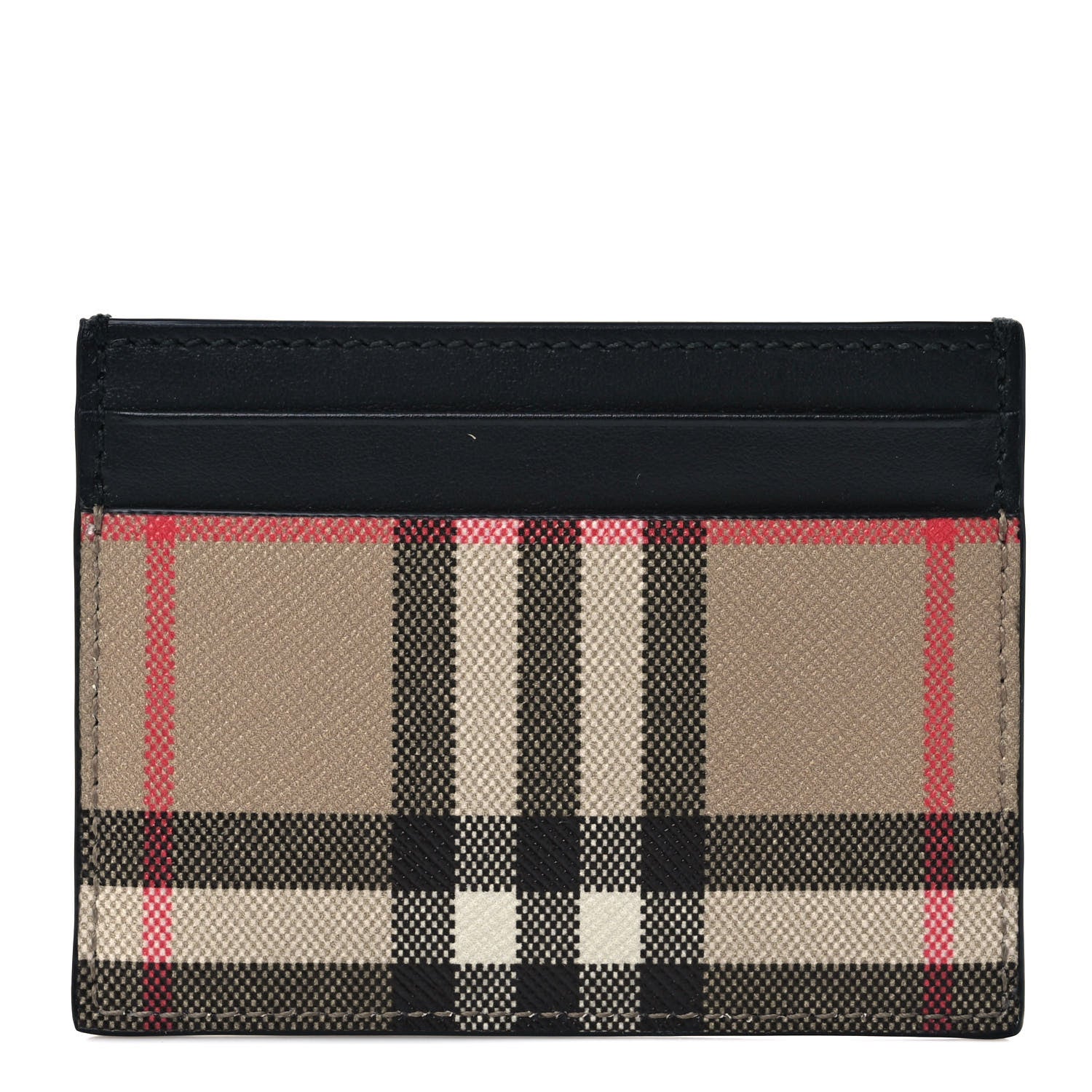 Burberry Vintage Check Calfskin Card Case Black 1 of 7
