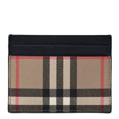 Burberry Vintage Check Calfskin Card Case Black 1 of 7