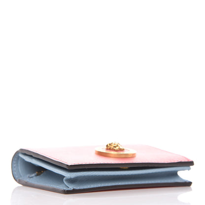 Versace Calfskin Large Medusa Flap Over Wallet Pink Blue 4 of 9