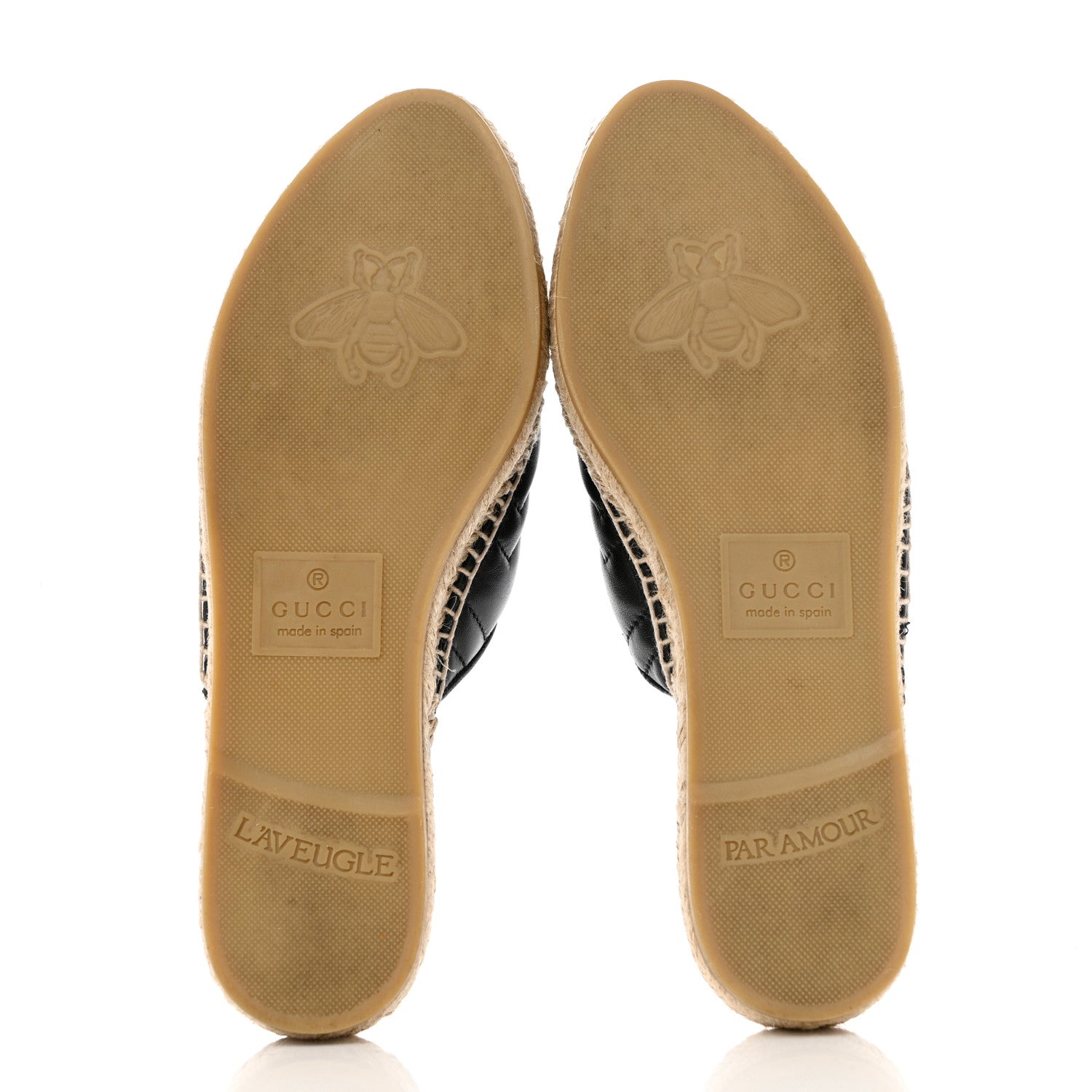 Gucci Nappa Matelasse GG Marmont Espadrille Slippers 36 Black 5 of 10